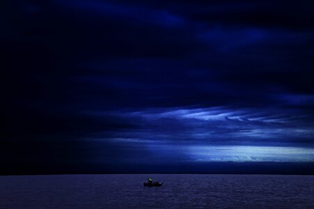 Darkness ocean boating photo