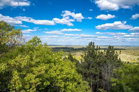 Clouds over the landscapes at Levis Mound, Wisconsin photo
