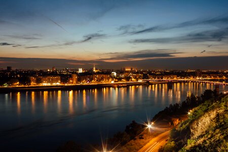 Panorama cityscape nighttime photo
