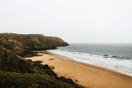 Beach brown cliffs photo