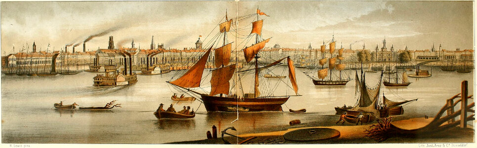 Port of New Orleans in 1840 in Louisiana photo
