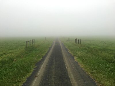 Asphalt country fog photo
