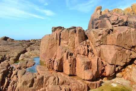 Channel islands red rocks rock pools