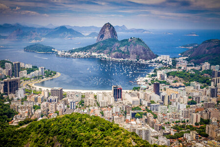 Cityscape and landscape view of Rio De Janeiro, Brazil photo