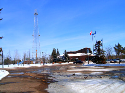 Replica oil rig in Edmonton, Alberta photo