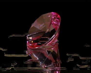 Pink glass facets reflection
