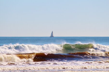 Surf sailing boat horizon photo