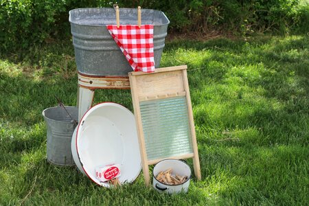 Vintage aluminum tub green vintage