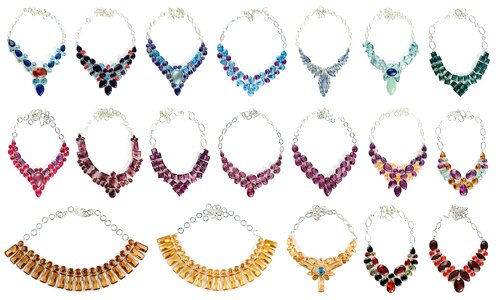 Chokers colorful gemstones