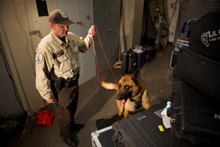 Law enforcement with K-9-1
