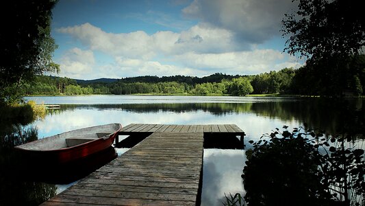 Pond pier summer photo