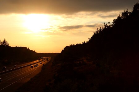Motorway sunset road photo