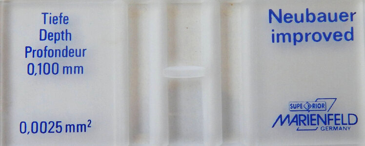 Haemacytometer used to track feed concentration