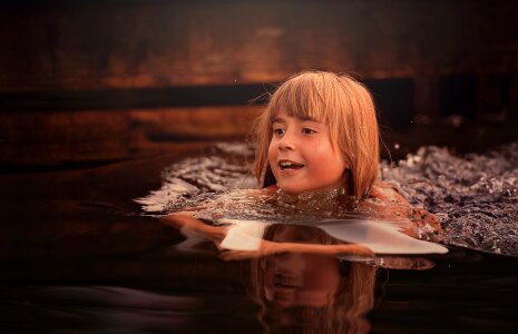 children girl in swimming pool 2 photo