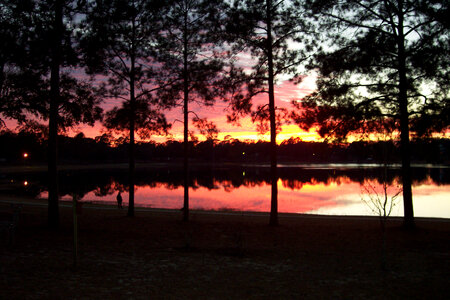 Winter sunset on Lake DeFuniak in Florida