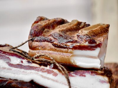 Bacon fat fresh photo