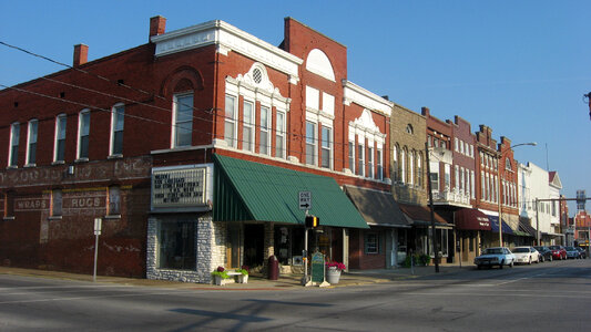 Downtown historic district in Boonville, Indiana photo