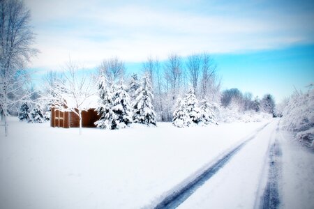 Snow country street photo