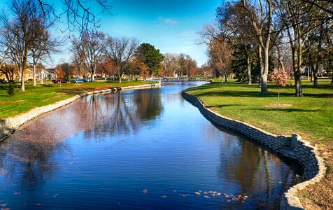 Trees lake canal