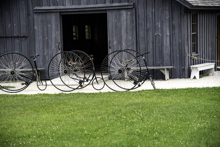 Old Bicycles in front of the Bicycle House