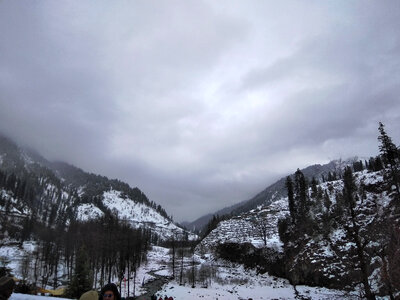 Cloudy winter landscape photo