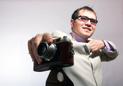 man with camera photo