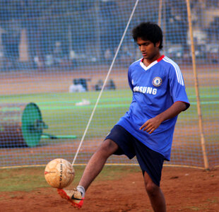 Boy Playing Soccer photo