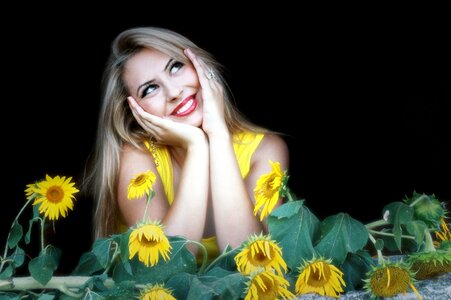 Yellow smile portrait photo