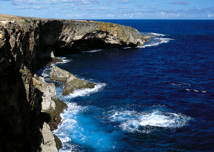 The rocky coastline of Cascais is famous for the cave named photo
