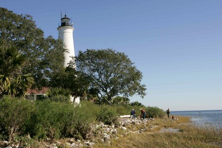 Blue light house ocean
