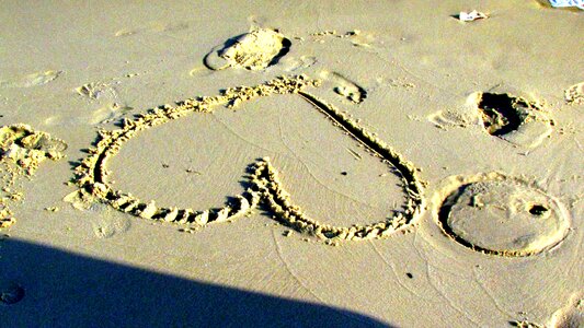 Drawing sand beach photo