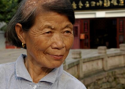 Asia beautiful elderly photo
