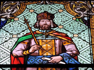 King stained glass art photo