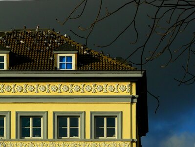 Facade architecture clouds photo