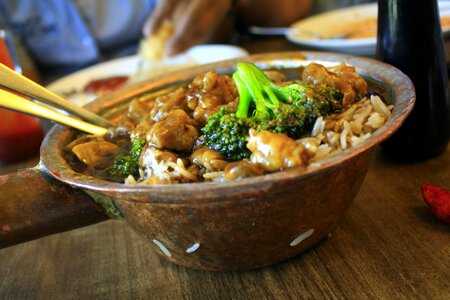 Bowl bread chicken photo