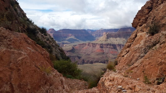Bright Angel Trail winds into the Grand Canyon photo