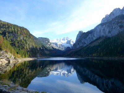Mirroring lake mountain photo