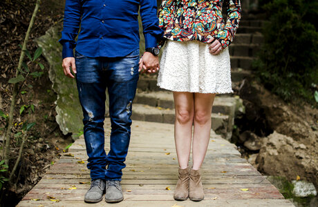 Couple Standing and Holding Hands photo