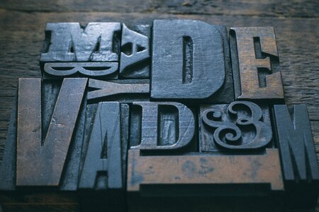 Letters Stencils Wood Print Design photo