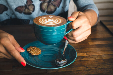 Dreamy flatwhite coffee with perfect latte art photo