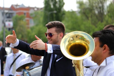 Celebration trombonist music photo