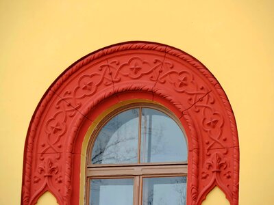 Arch facade red