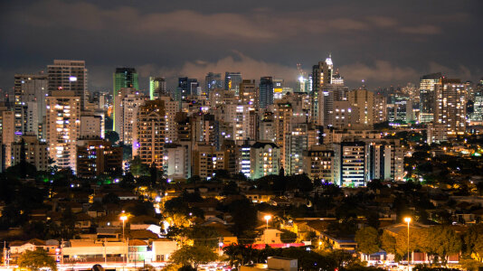 Night time City Skyline of Sao Paulo, Brazil photo