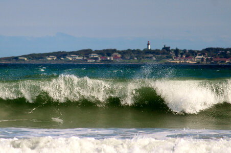 Waves at Robben Island at Cape Town, South Africa photo