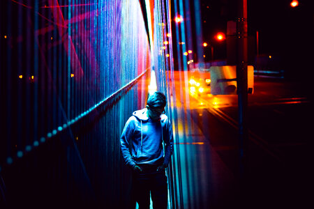 Man in City Lights photo
