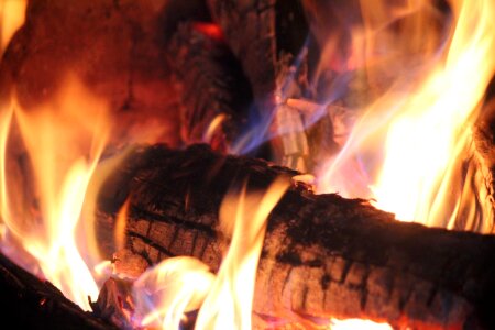 Flame heat fireplace photo