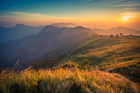 Sunset at Phu Chi Fa, Laos photo