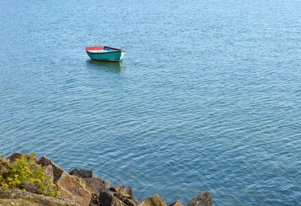 Boat coast lake photo