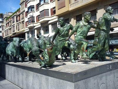 Bull run pamplona spain photo