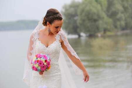 Wedding Dress wedding bouquet lady